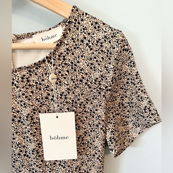 Bohme Floral Mini Dress - Cream and Brown - Picture 4 of 6